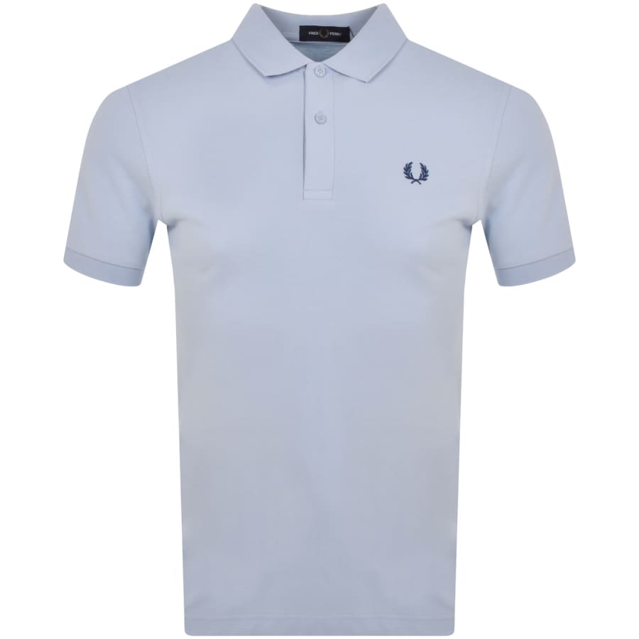 Fred Perry Plain Polo T Shirt Blue male Large